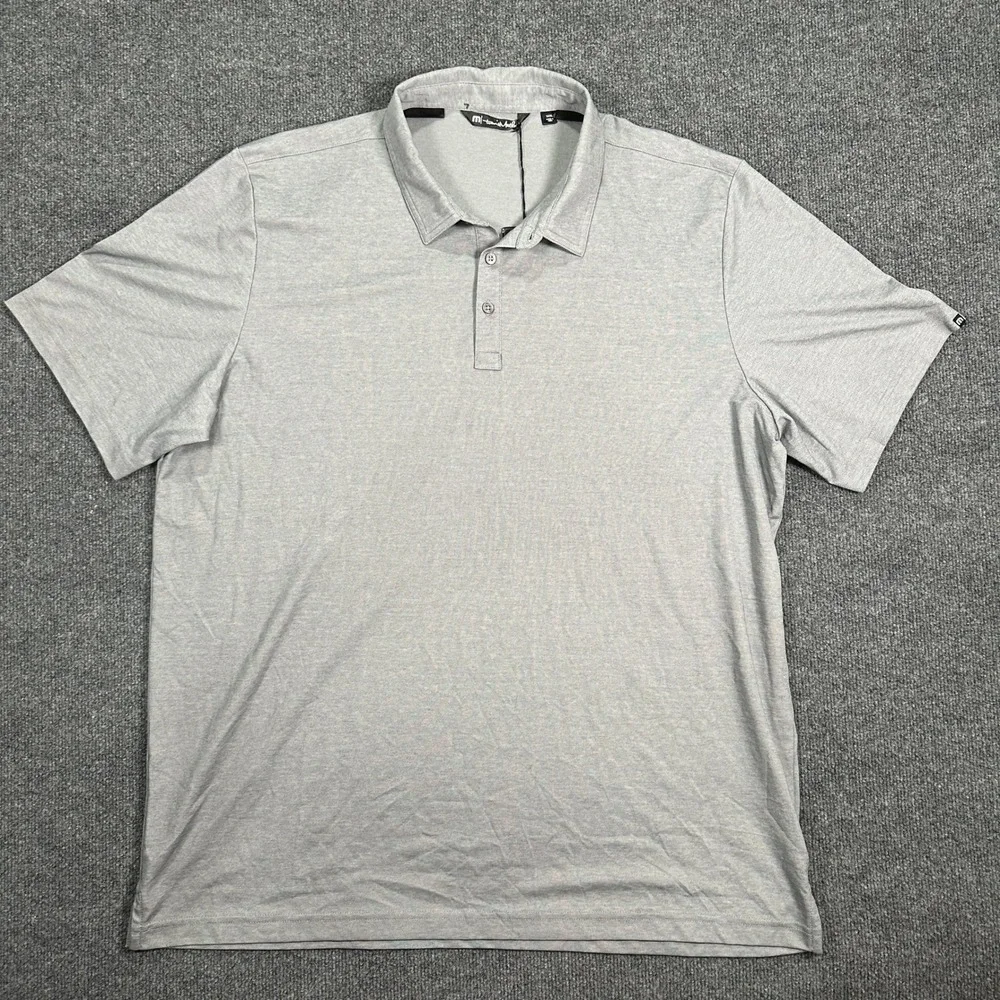 NWT TravisMathew Oceanside Heather Polo Shirt Men's Size 3XL Grey Pima Blend